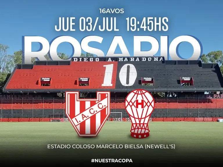 Acción en Rosario por los 16avos. de final de la Copa Argentina.Foto: Copa Argentina