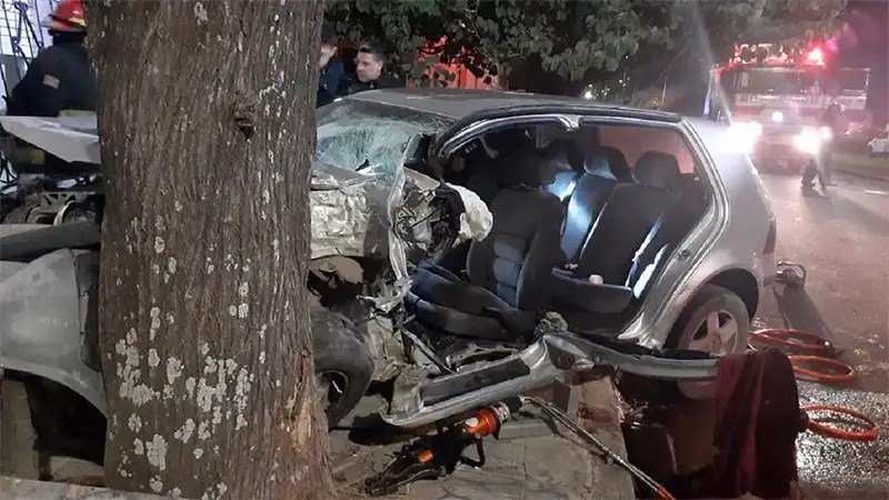 Murió adolescente que iba como acompañante en un auto que chocó contra un árbol