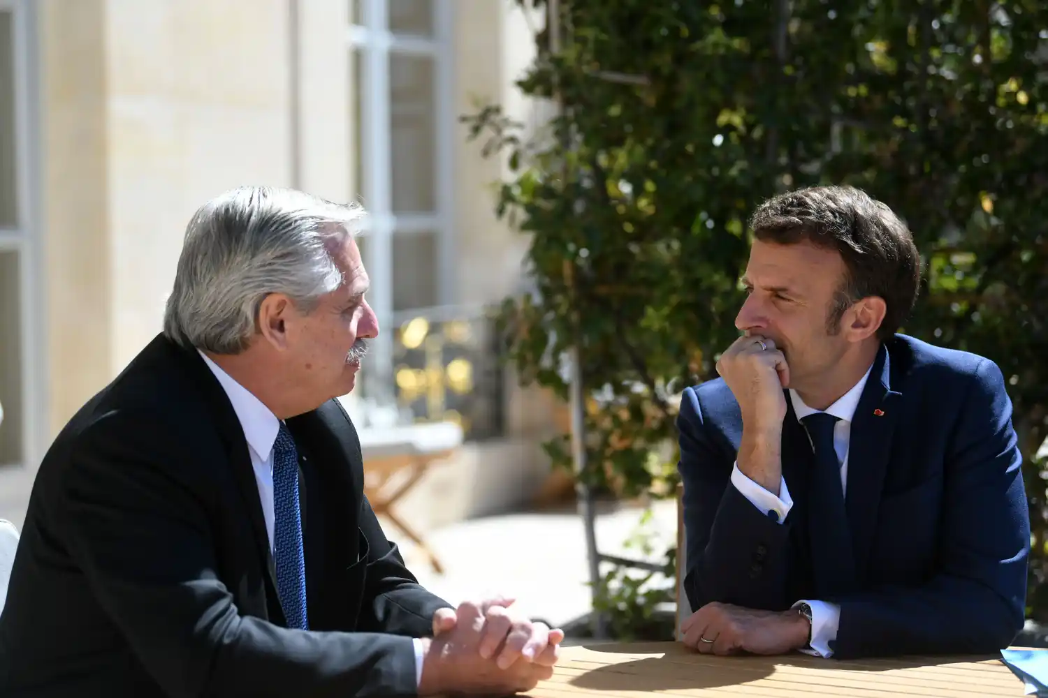 El encuentro del viernes de Alberto Fernández y Emmanuel Macron marcó el final de la gira.