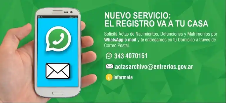 Por whatsapp, nacimientos, defunciones y matrimonios 