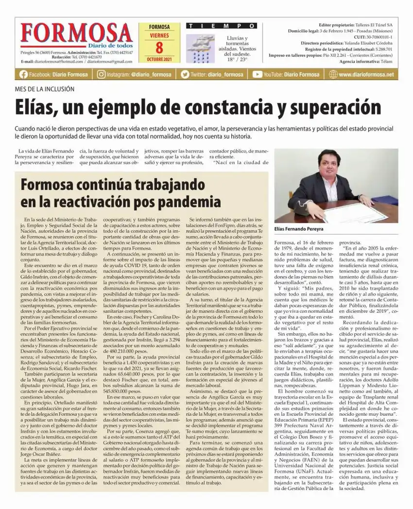 Tapa y Contratapa 8 de octubre de 2021