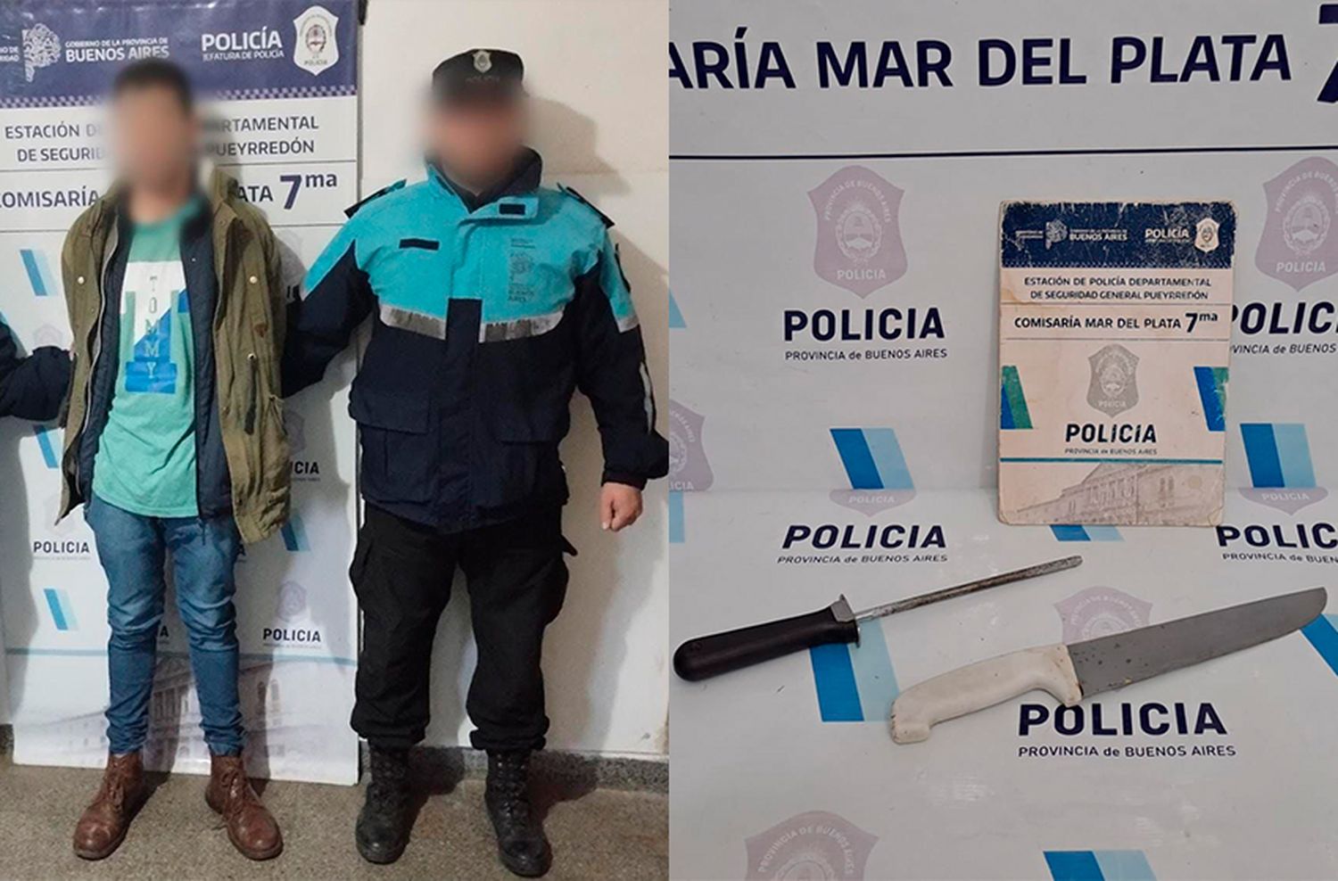 Cuchilla y chaira en mano para amenazar a una mujer por una compra de un celular