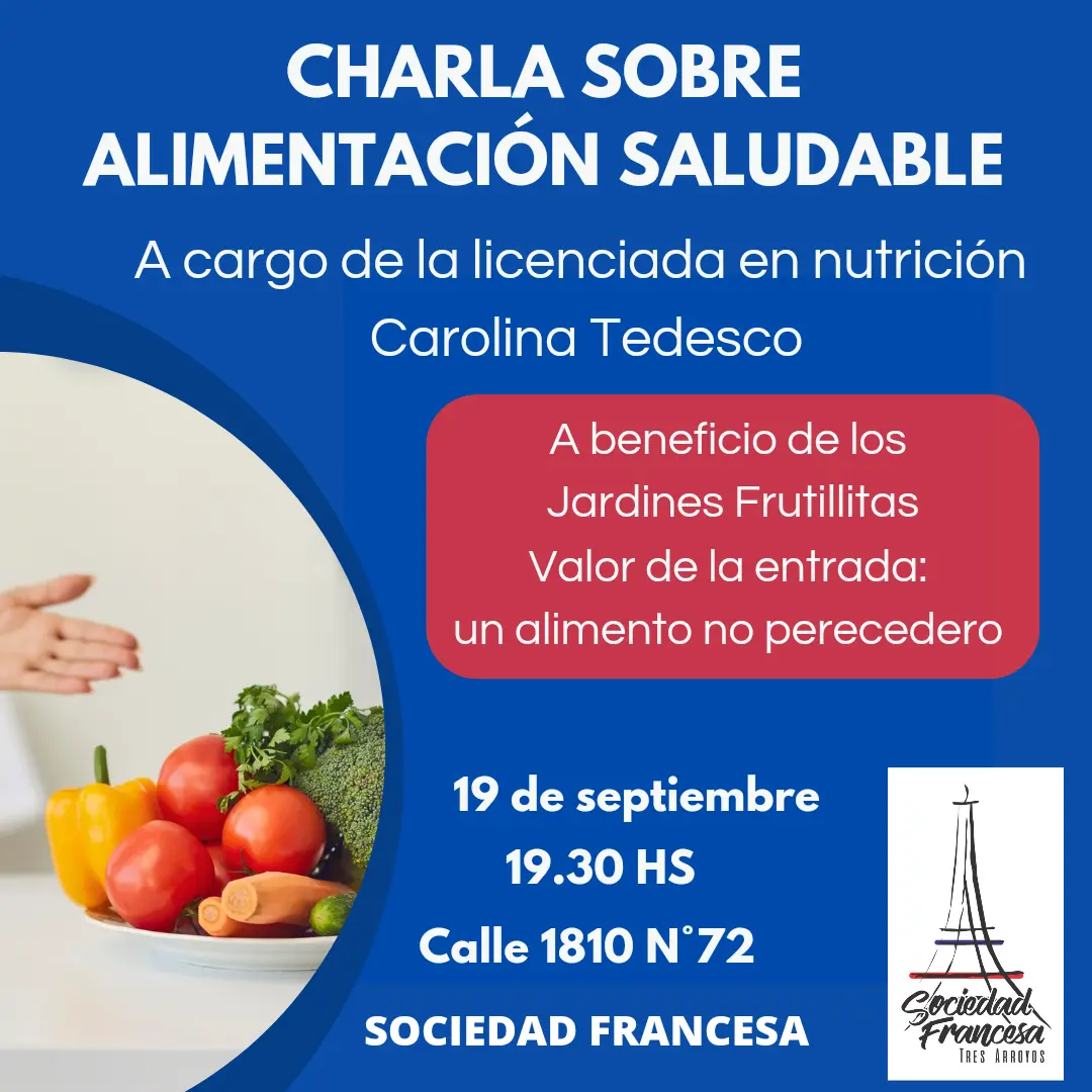 Charla sobre nutrición en la Sociedad Francesa a beneficio de los Jardines “Frutillitas”