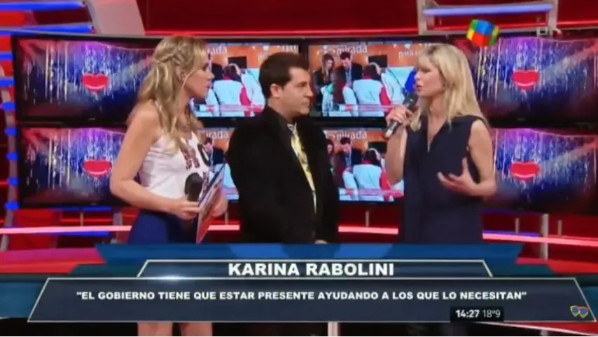 Karina Rabolini apoyó a Scioli en Pasión de Sábado: "Aguante la cumbia"