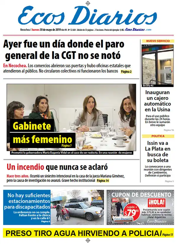 Tapa del 30 de mayo de 2019