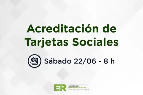Este sábado se acreditan las tarjetas sociales