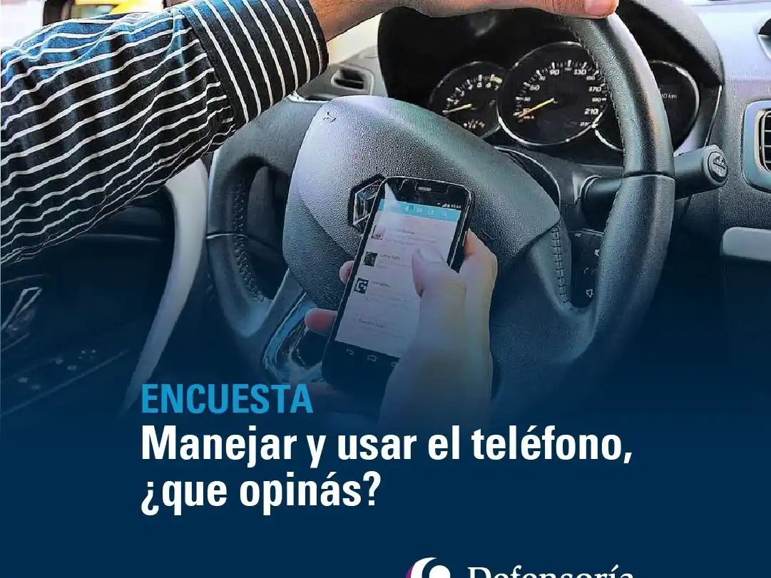 La Defensoría del Pueblo lanzó otra encuesta para analizar el uso de celular mientras maneja.