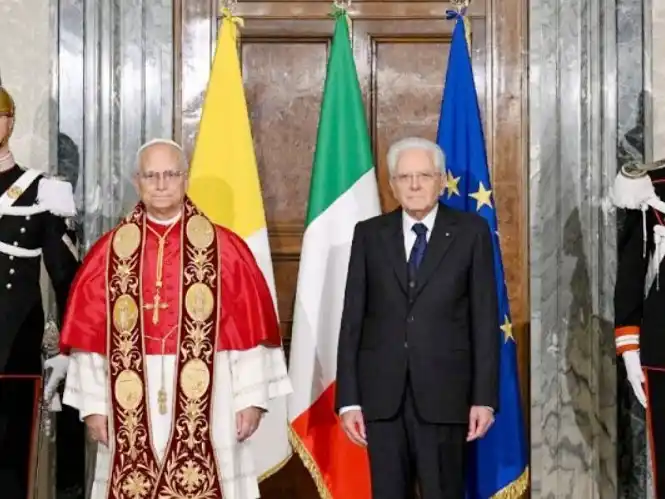 Primera visita del papa León XIV al Palacio del Quirinal