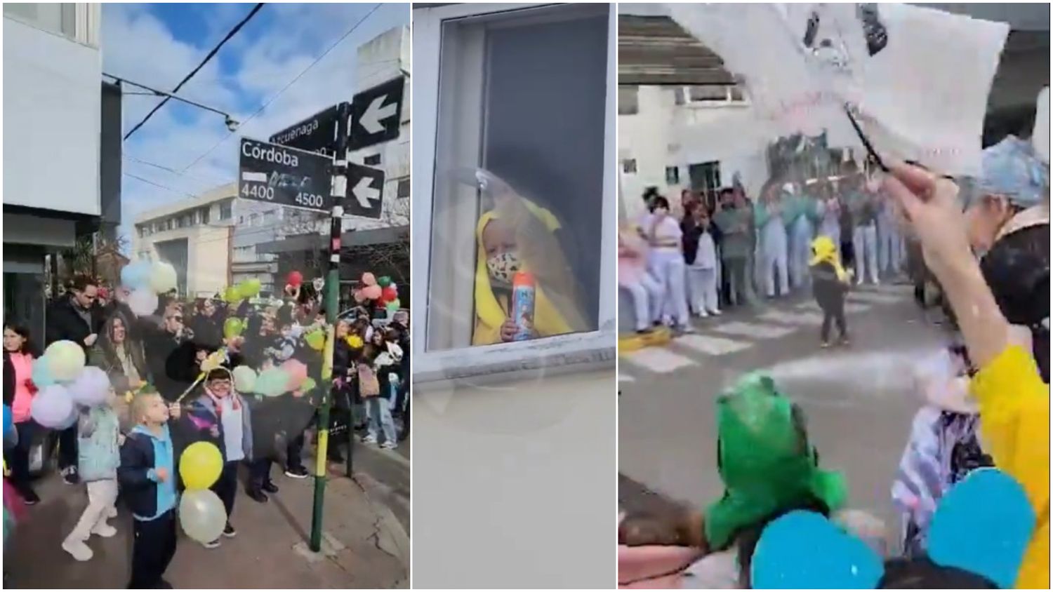 Emocionante video: Tiene 6 años, recibió el alta tras superar una larga enfermedad y hubo fiesta en Mar del Plata