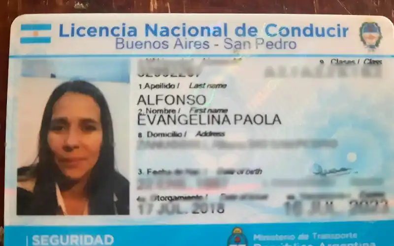 Encontraron la licencia de Evangelina