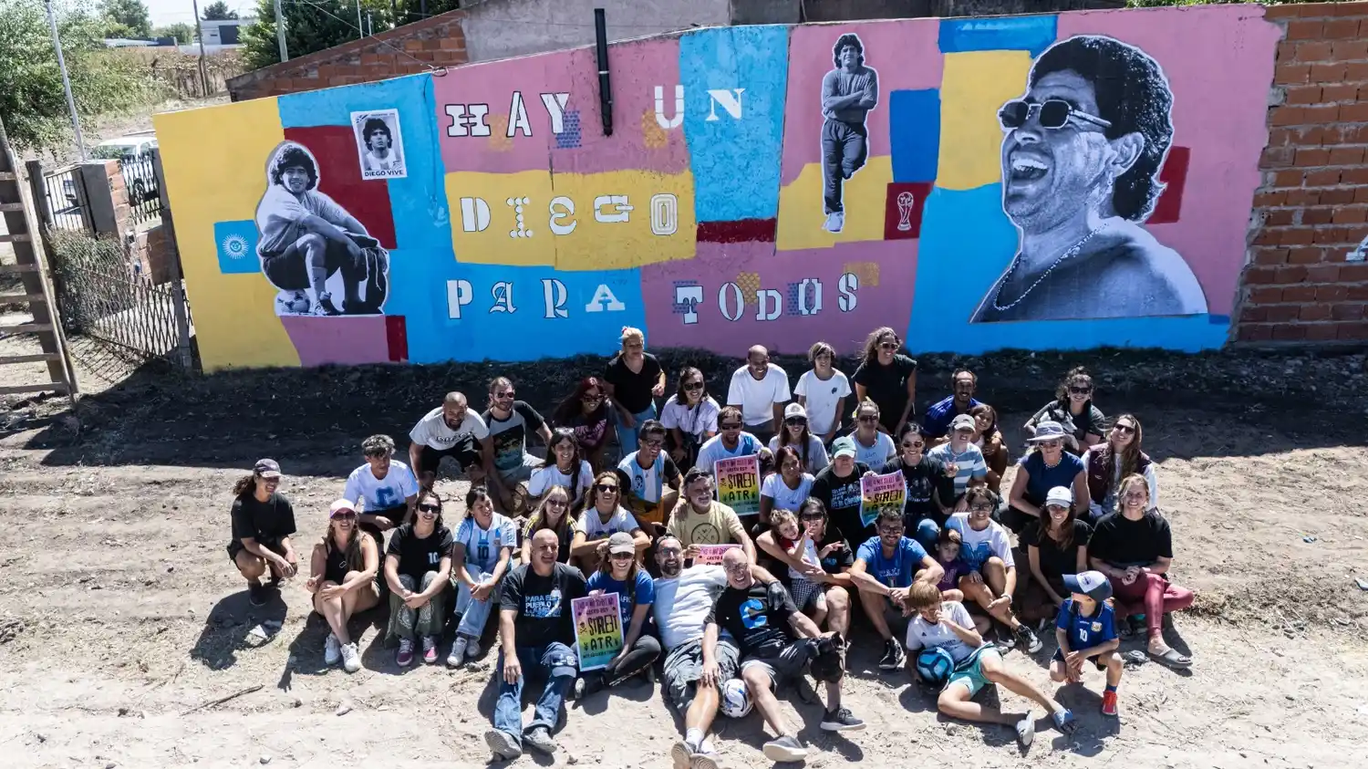 Mural terminado en la sede del programa Envión Quequén