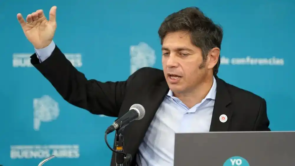 El gobernador Axel Kicillof en conferencia de prensa. (Agencia DIB / Merlin Azpiroz)