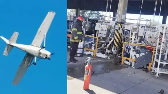 Lo despidieron y estrelló una avioneta sobre una planta industrial