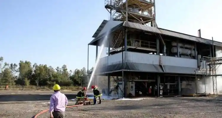 Simulacro de incendio en la planta de Arcor