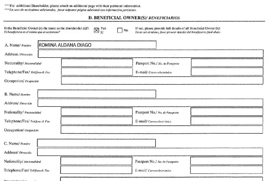 En los documentos, Sunstar Point tiene como beneficiaria final a Diago. ICIJ/elDiarioAR