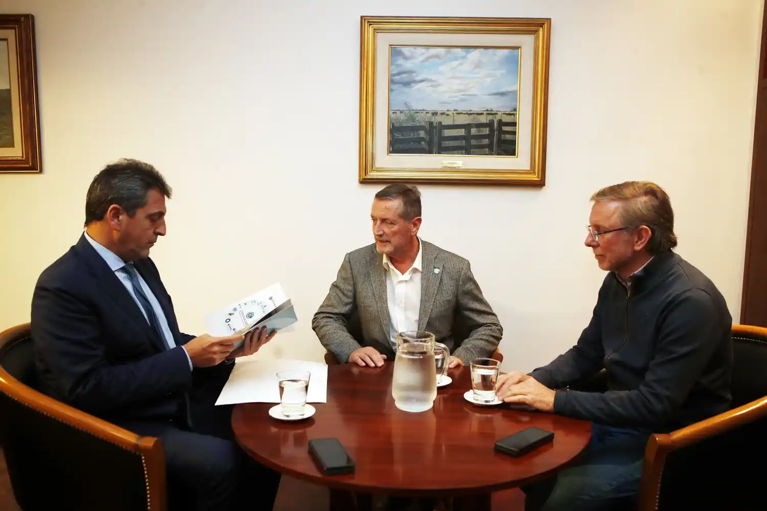 Sergio Massa, Elbio Laucirica y Juan José Bahillo