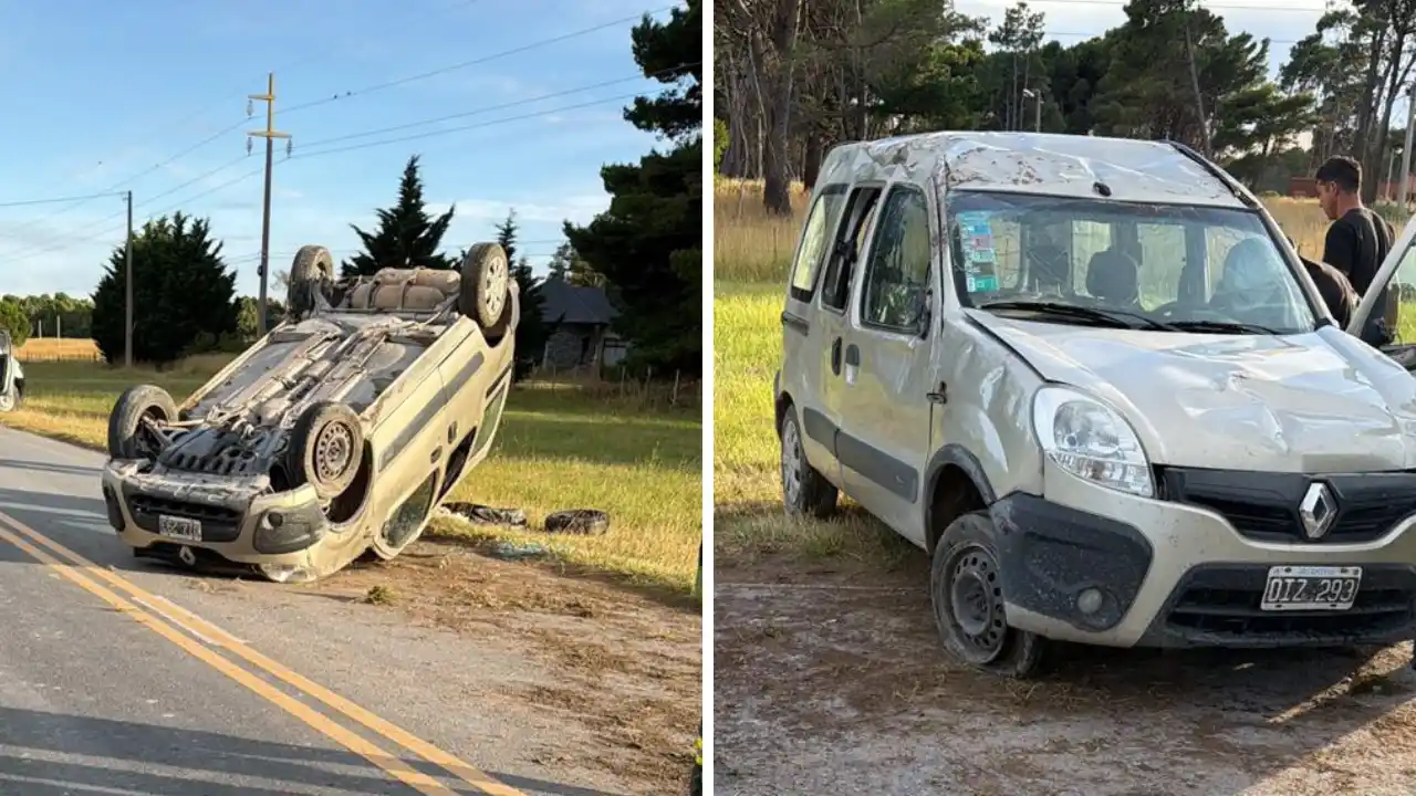Volcó un Utilitario en el ingreso a Claromecó