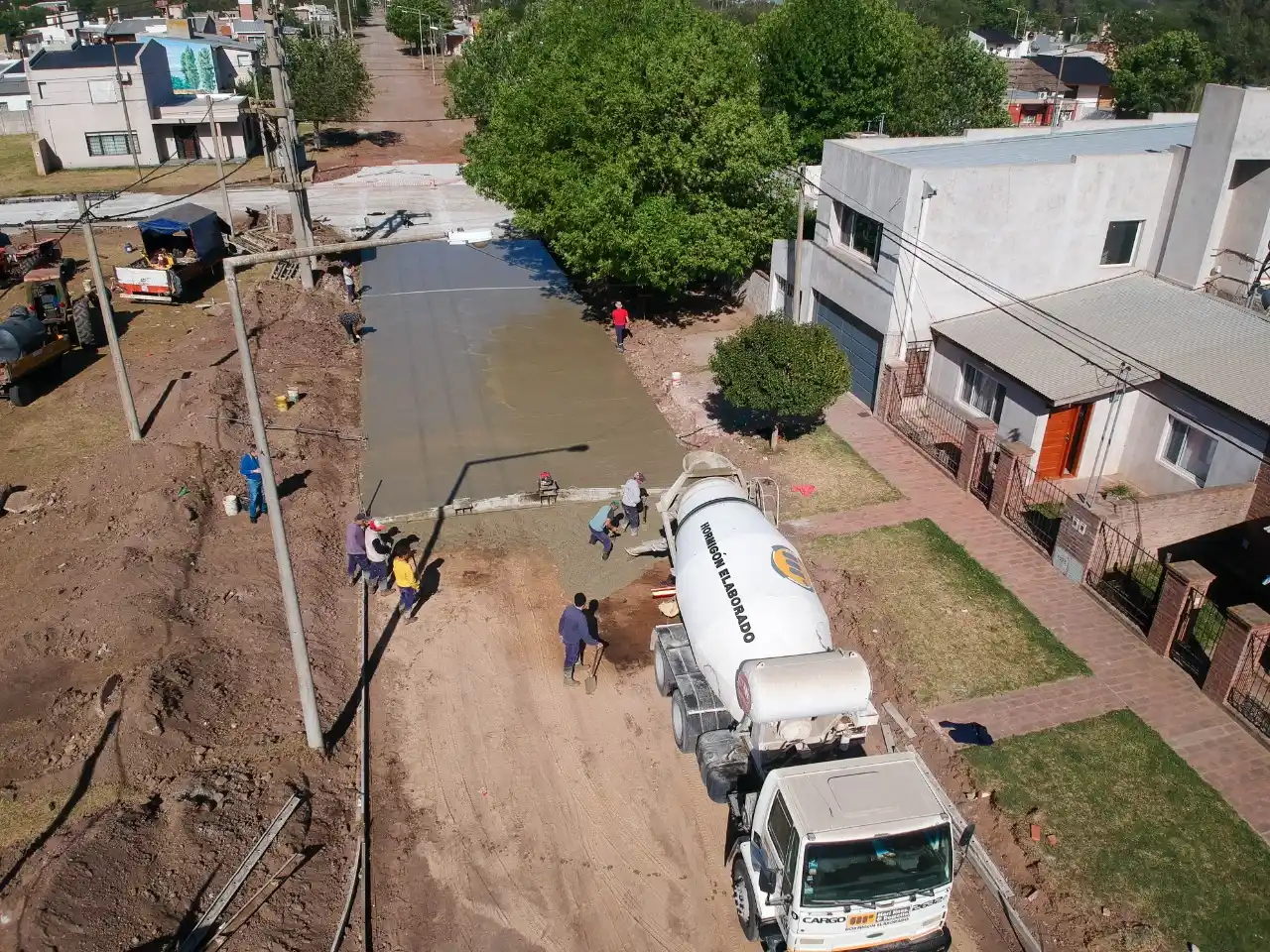 El municipio venadense ejecuta una nueva cuadra de hormigón 