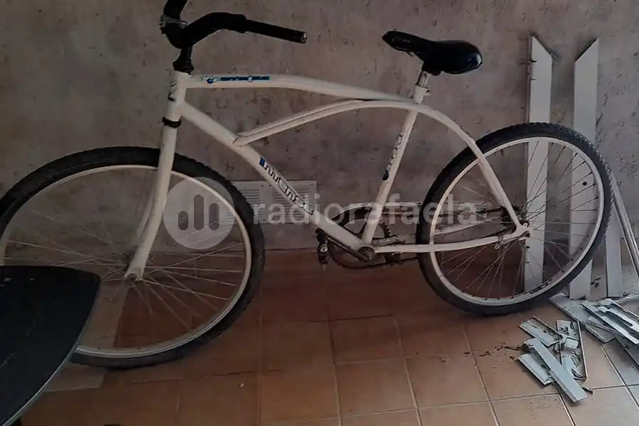 Otro más: en bicicleta y con una abertura de aluminio robada