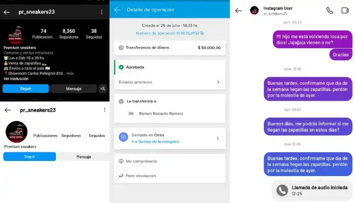 Otra cuenta de Instagram con domicilio trucho en San Pedro: transfirieron $ 50 mil y los bloqueó