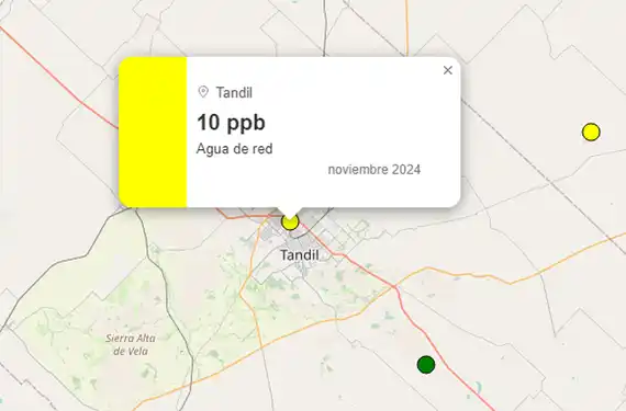 Detectaron las regiones del país con más arsénico en el agua: Tandil en nivel de "Precaución"