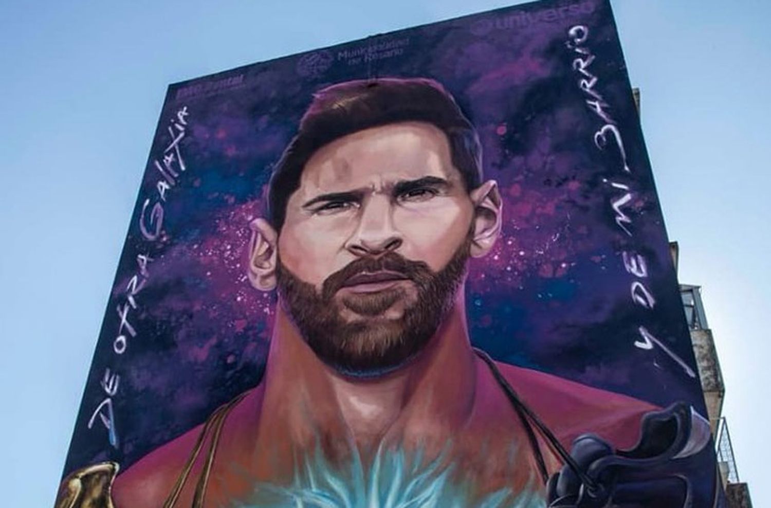 Emotivo: inauguraron un mural de Lionel Messi frente a su escuela en barrio La Bajada