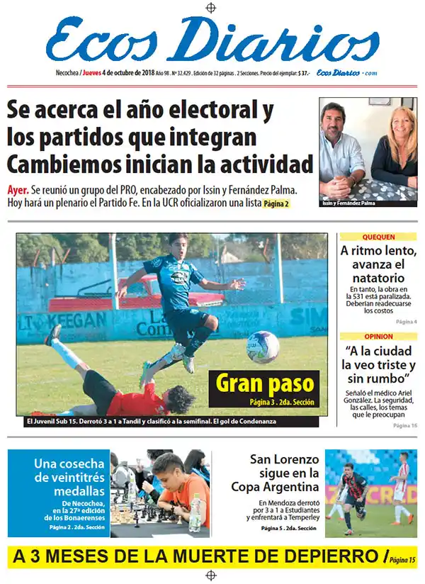 Tapa del 4 de octubre de 2018