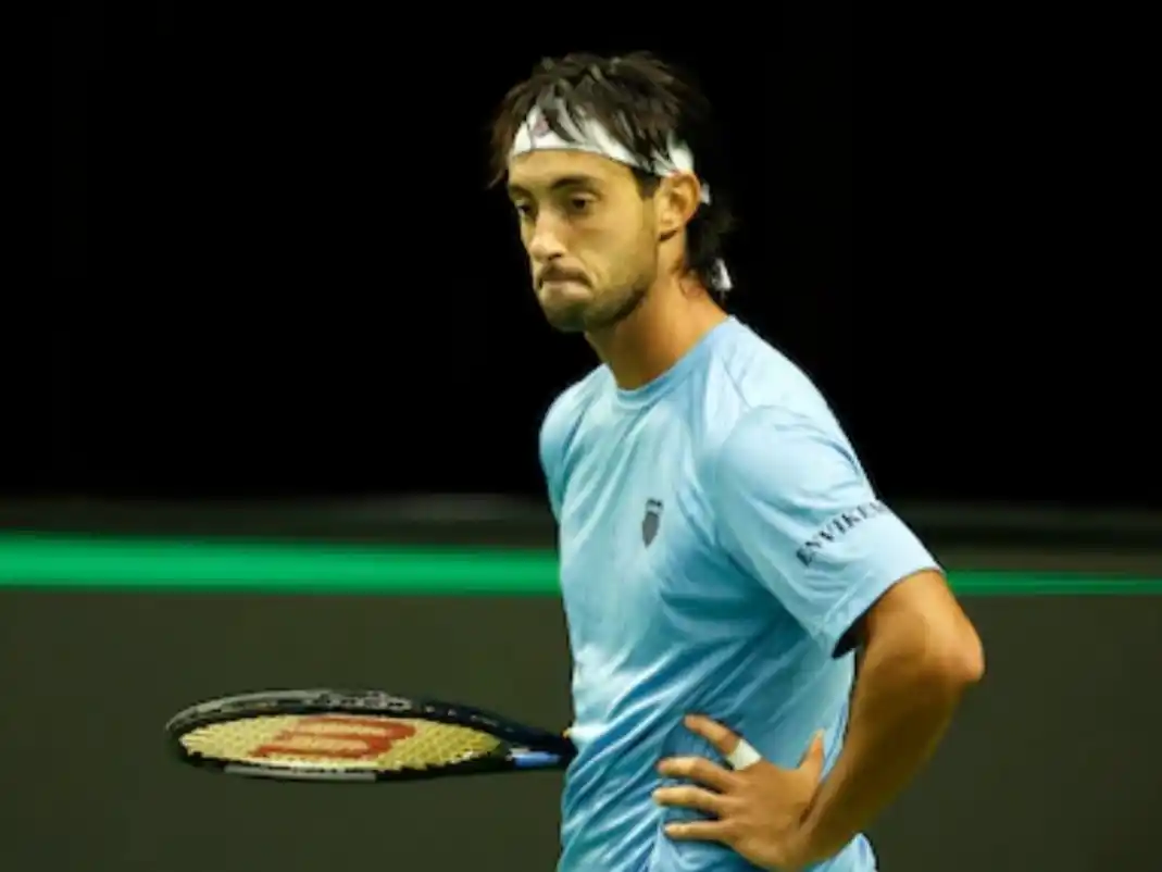 T.Tirante y la tristeza tras caer en su segundo partido de singles. Foto:Davis Cup.