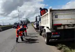 Continúan los trabajos de bacheo en la Ruta 14 entre Ceibas y Gualeguaychú