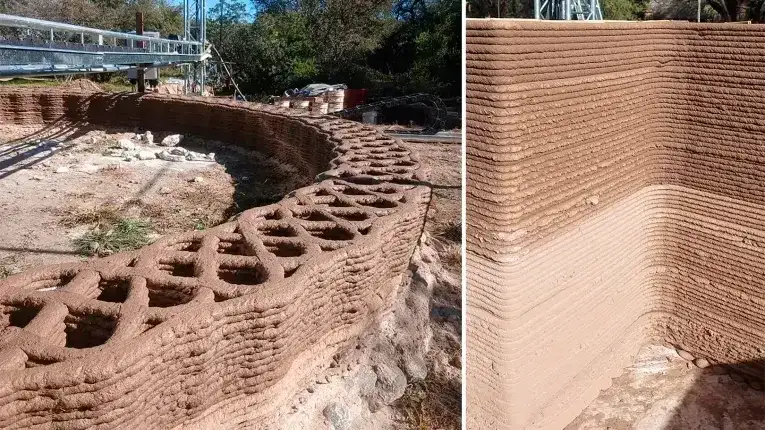 Imprimen en 3D la primera casa de barro de Sudamérica en un valle cordobés