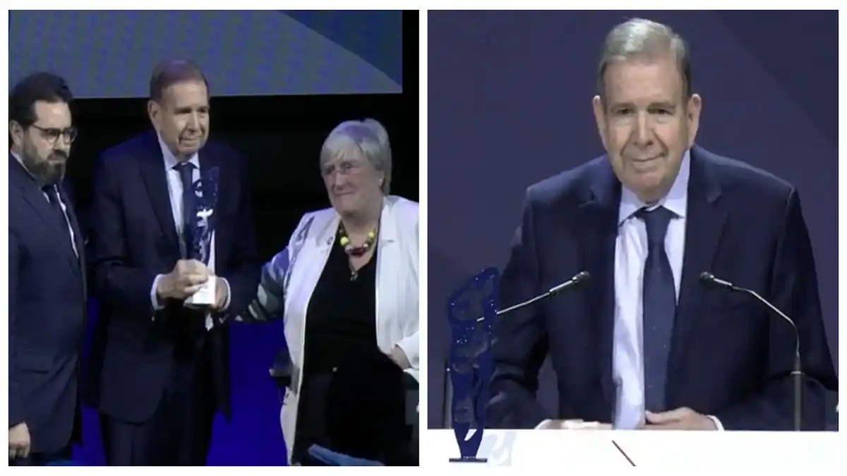 Edmundo González recibe el premio al Coraje en cumbre de los DD. HH. en Ginebra