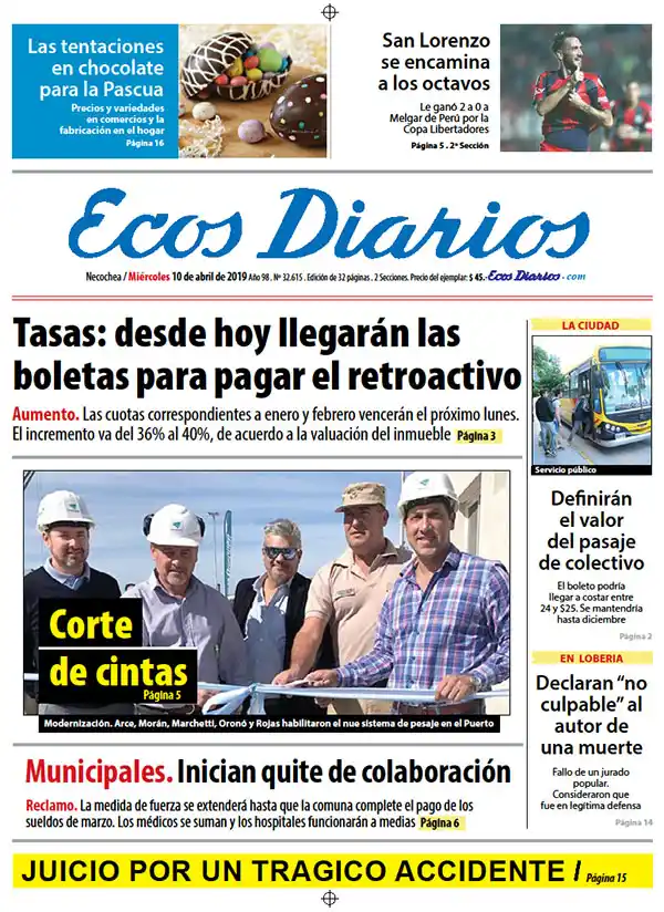 Tapa del 10 de abril de 2019