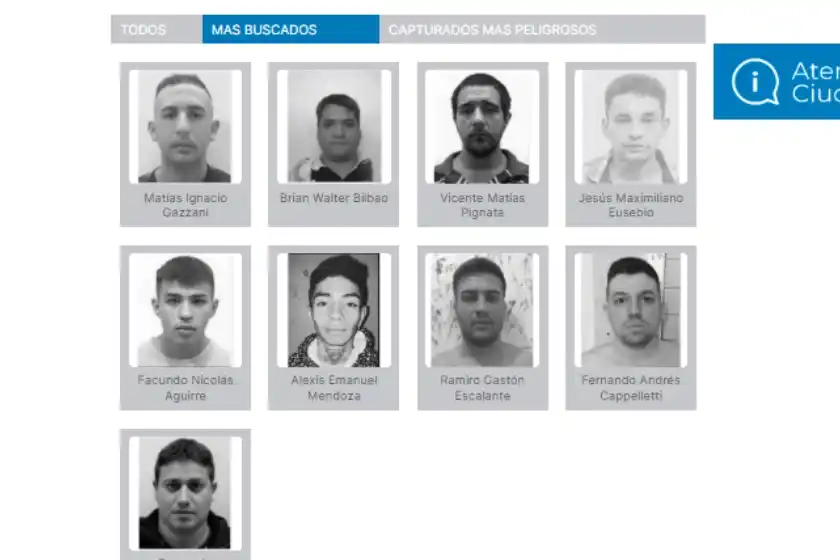 La provincia publicó a los más buscados en su web tras duplicar las recompensas: "Queremos que la gente entre y mire"