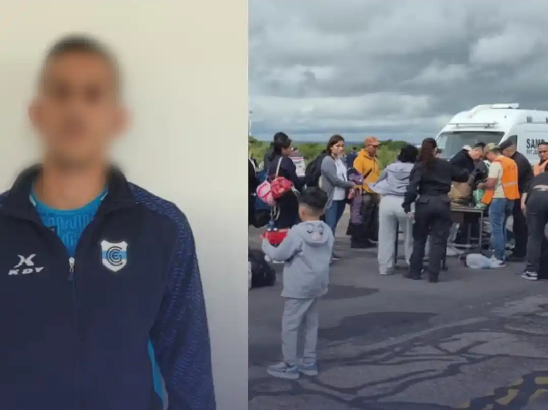Un jugador de Gimnasia de Jujuy quedó detenido por gritar "bomba" en un avión. (Fotos: @seguridadpsa en X