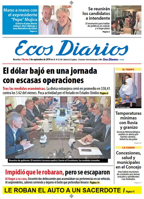 Tapa del 3 de septiembre de 2019