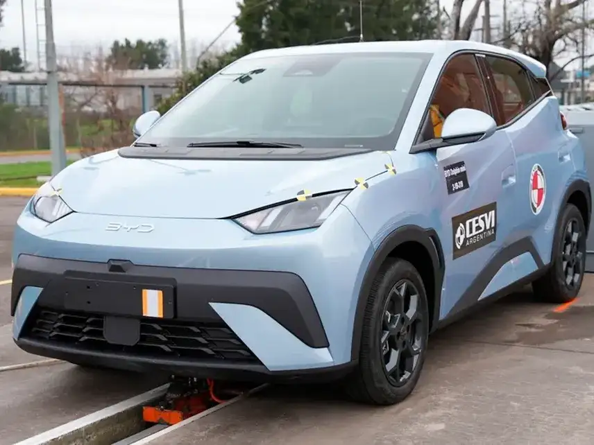 CESVI Pilar ensayo choque auto eléctrico BYD Dolphin Mini