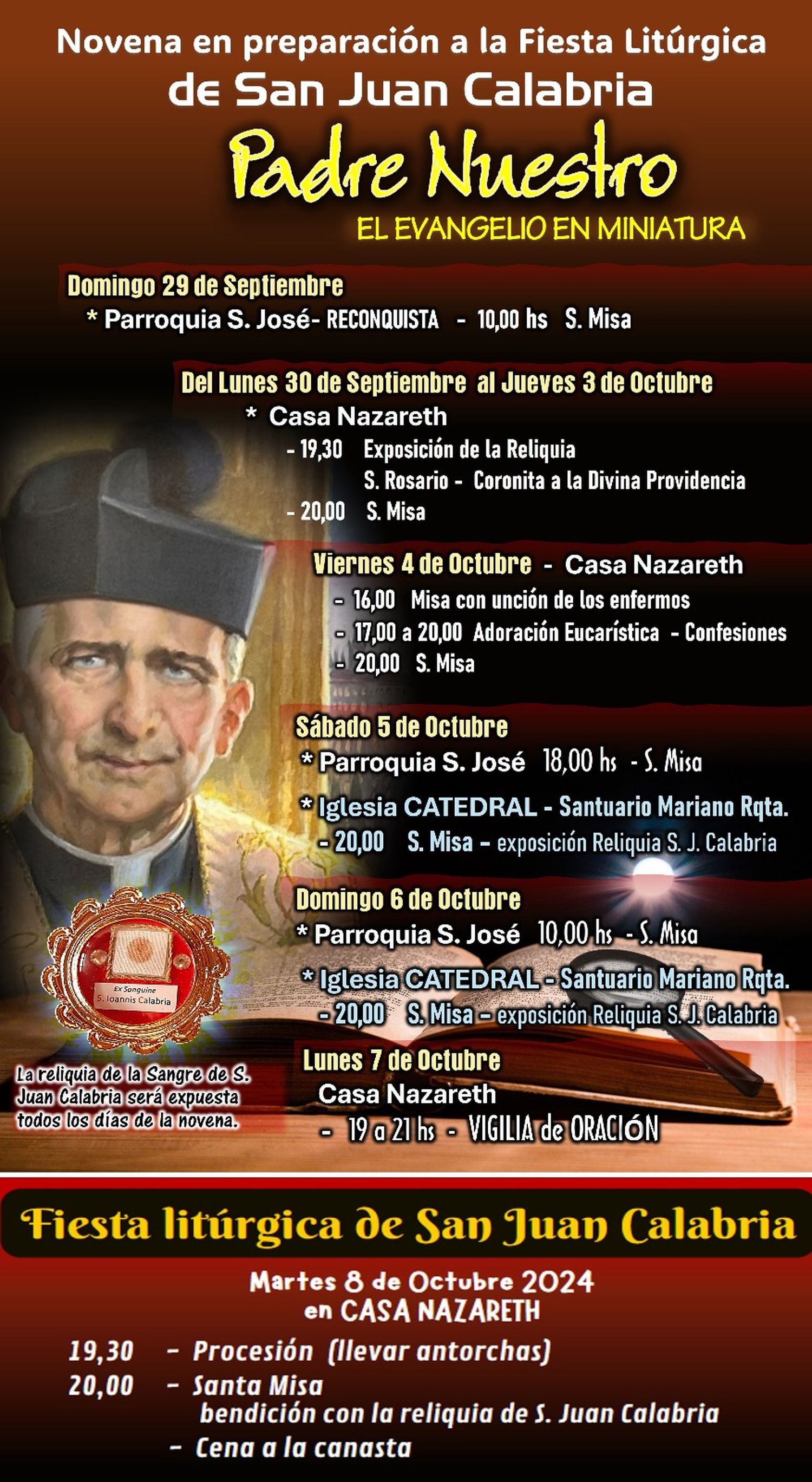 Llega la reliquia de la sangre de San Juan Calabria a Reconquista