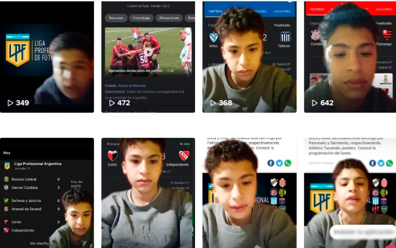 Valentín tiene 14 años, hace videos en Tik Tok y sueña con ser periodista deportivo