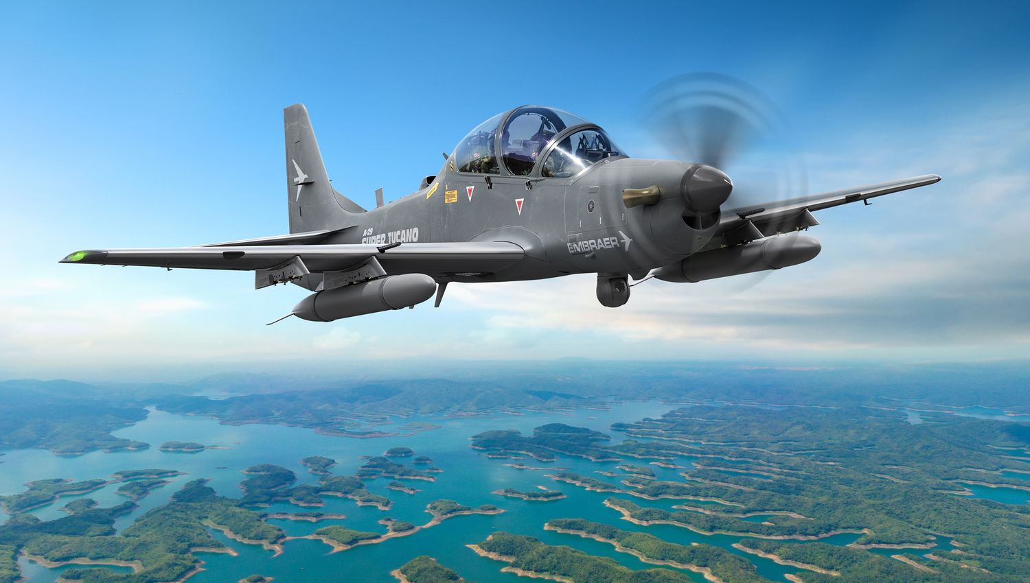 Embraer sells another six A-29 Super Tucano light attack and training aircraft.
