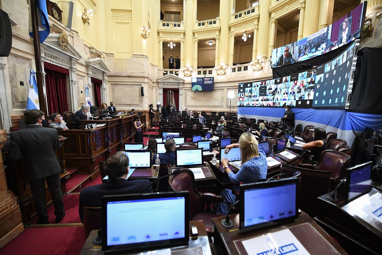 En 2021, el Senado realizó  la mitad de sesiones  respecto del año anterior