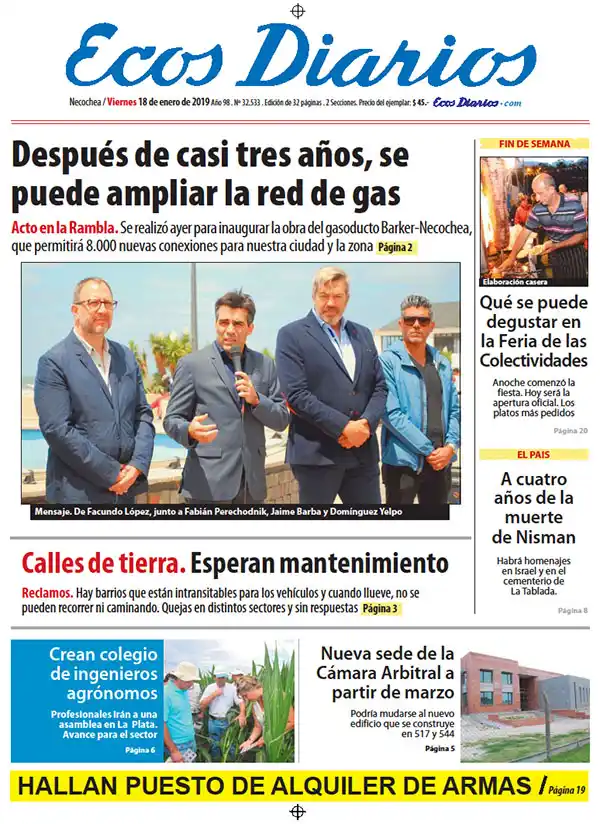 Tapa del 18 de enero de 2019