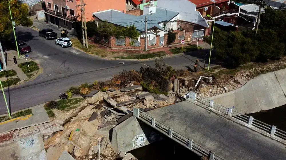 El Canal Maldonado de Bahía Blanca tras los destrozos causados por las inundaciones.