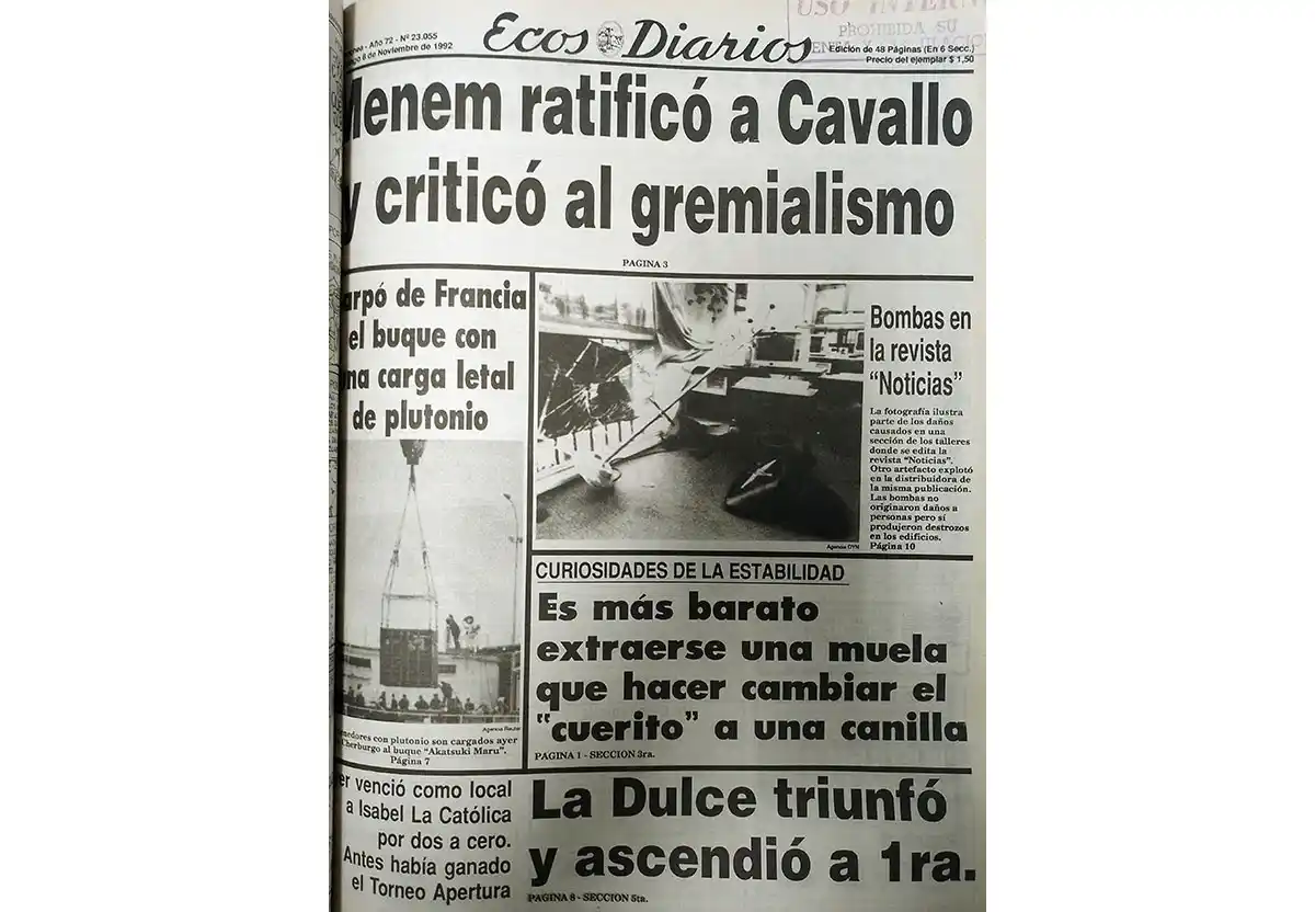 Domingo 8 de noviembre de 1992
