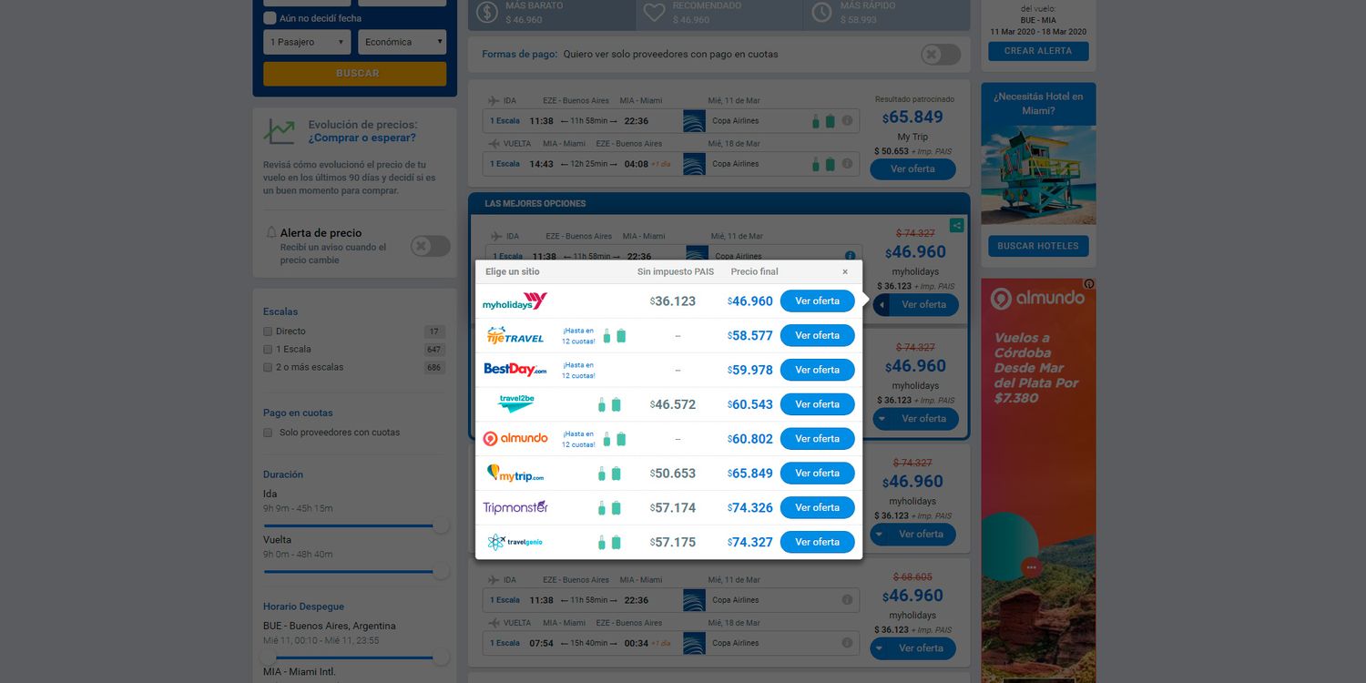 Desarrollan herramienta para saber cuánto cuesta un vuelo con el impuesto PAIS según el lugar de compra