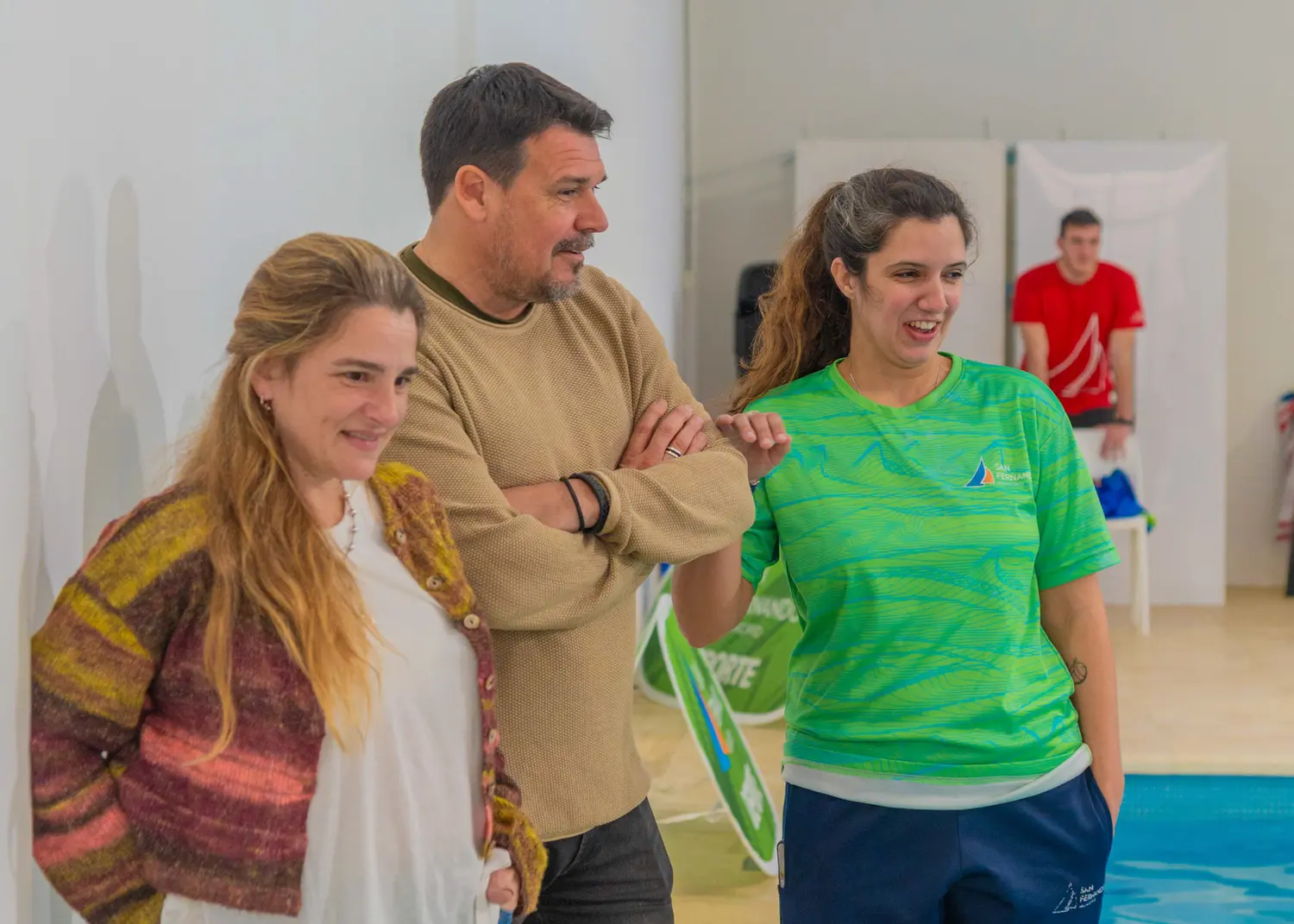 San Fernando: Eva Andreotti acompañó las primeras clases de Matronatación del nuevo Polideportivo N°11