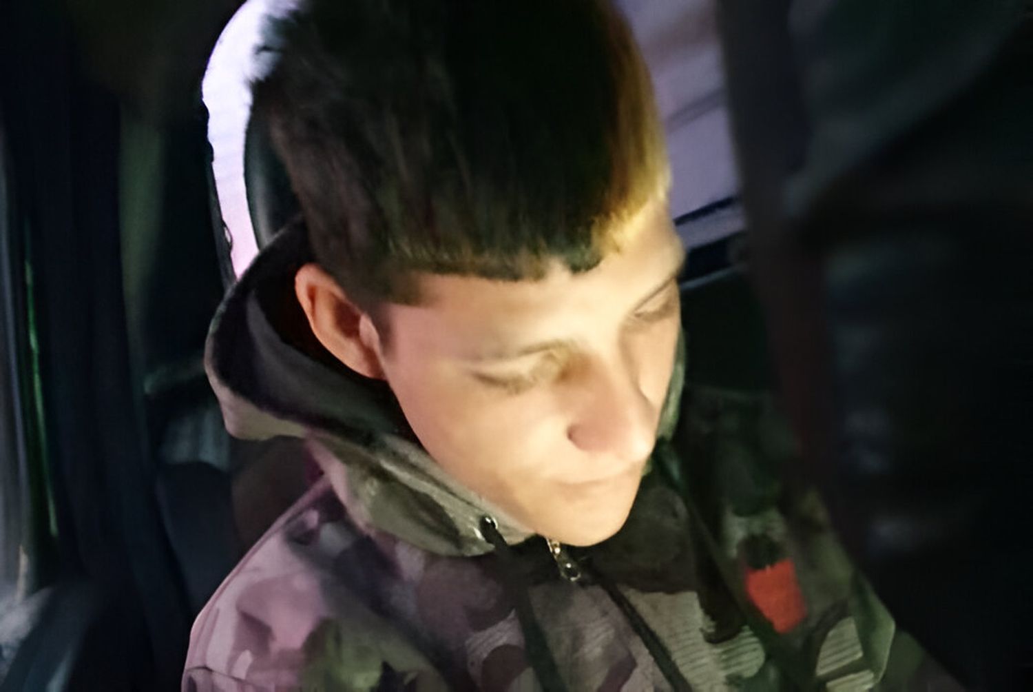 La foto que difundió la hermana de Thiago cuando lo fueron a buscar.