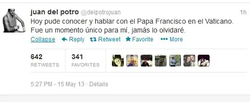 El Papa Francisco recibió a Del Potro en Roma
