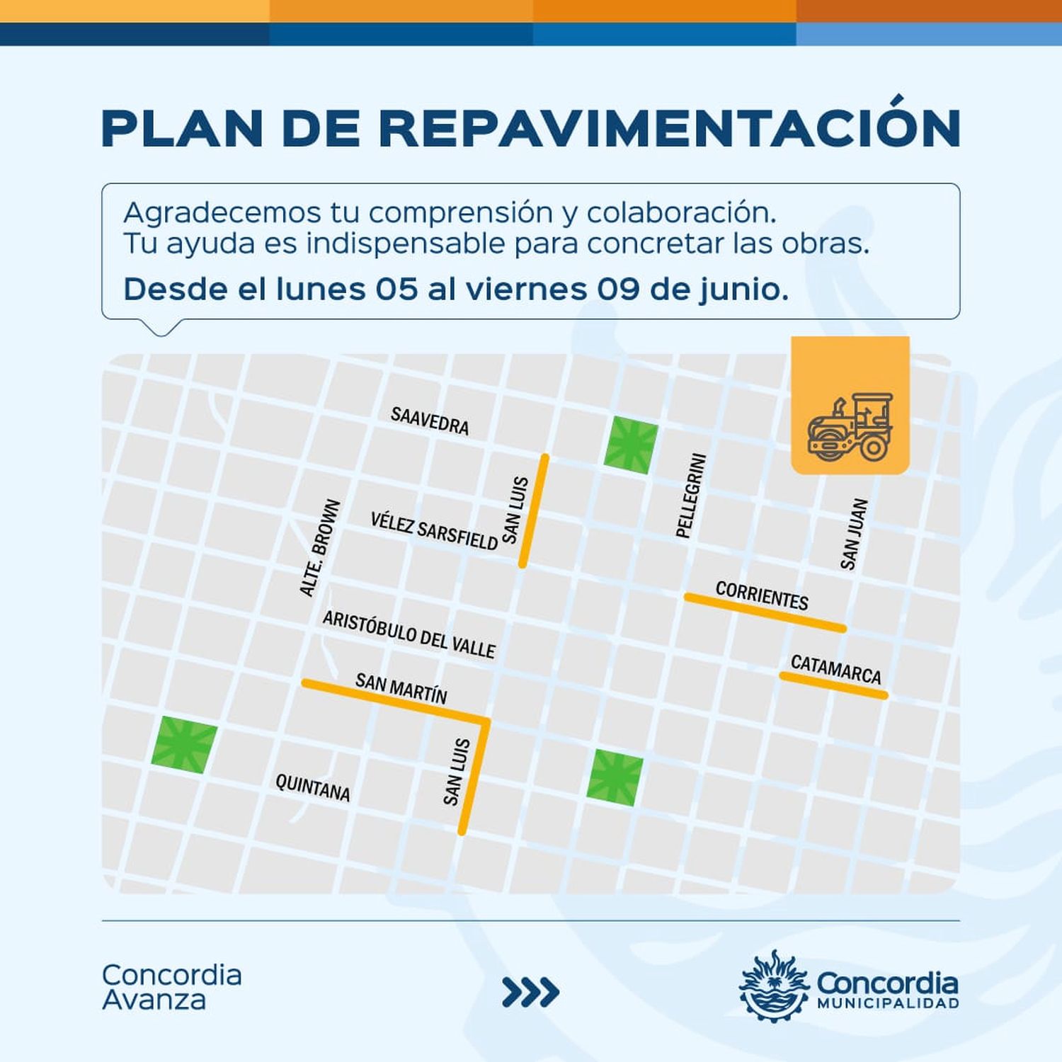 Avanzan las obras de repavimentación, ahora con un trabajo intensivo 