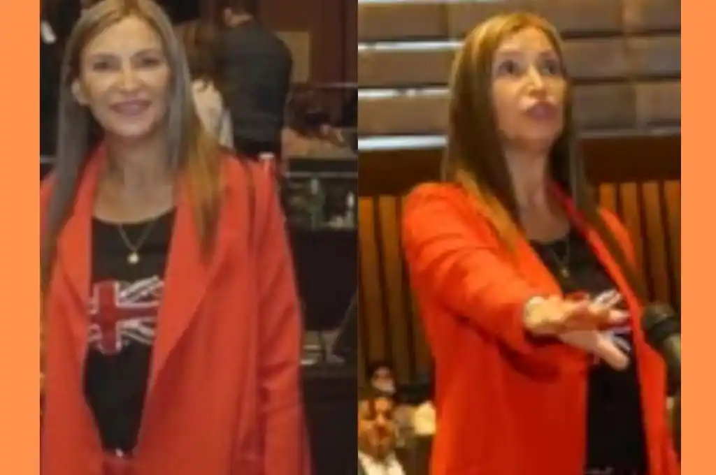 Polémica por la diputada que juró con la bandera británica en su remera