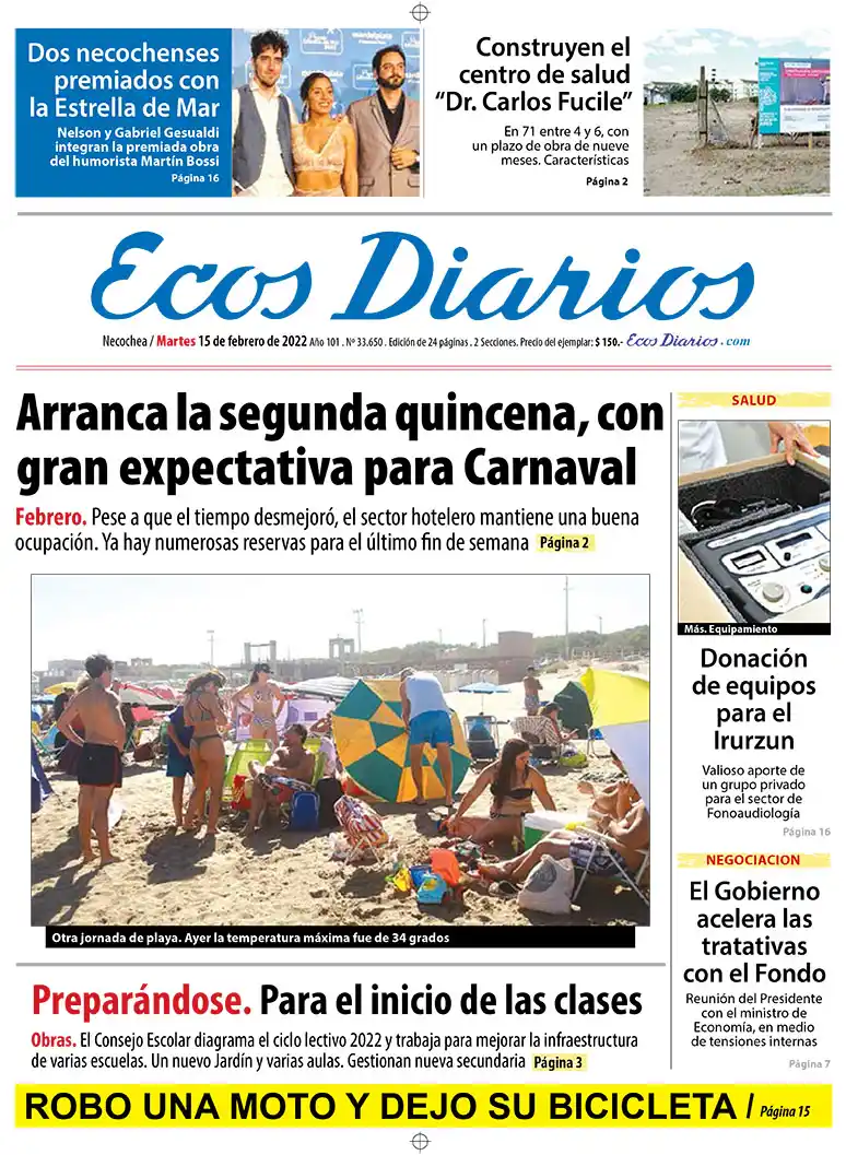 Tapa del 15 de febrero de 2022